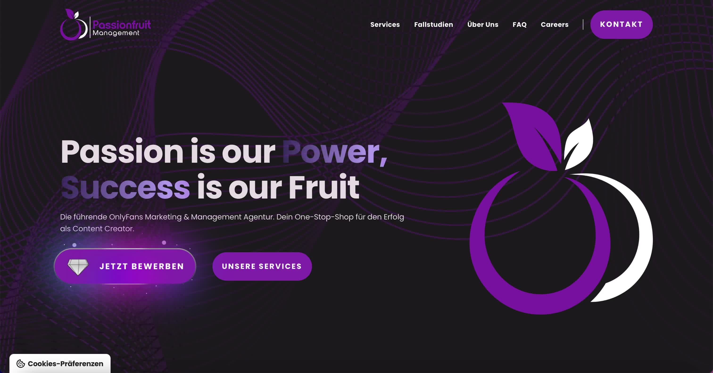 Extensive website and brand design for a leading influencer managment agency